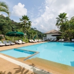 14-room hotel near Loch Palm in Kathu, Phuket pool deck with mountain backdrop PSH-KTU-199