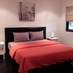 14-room hotel near Loch Palm in Kathu, Phuket bedroom with red bed cover PSH-KTU-199