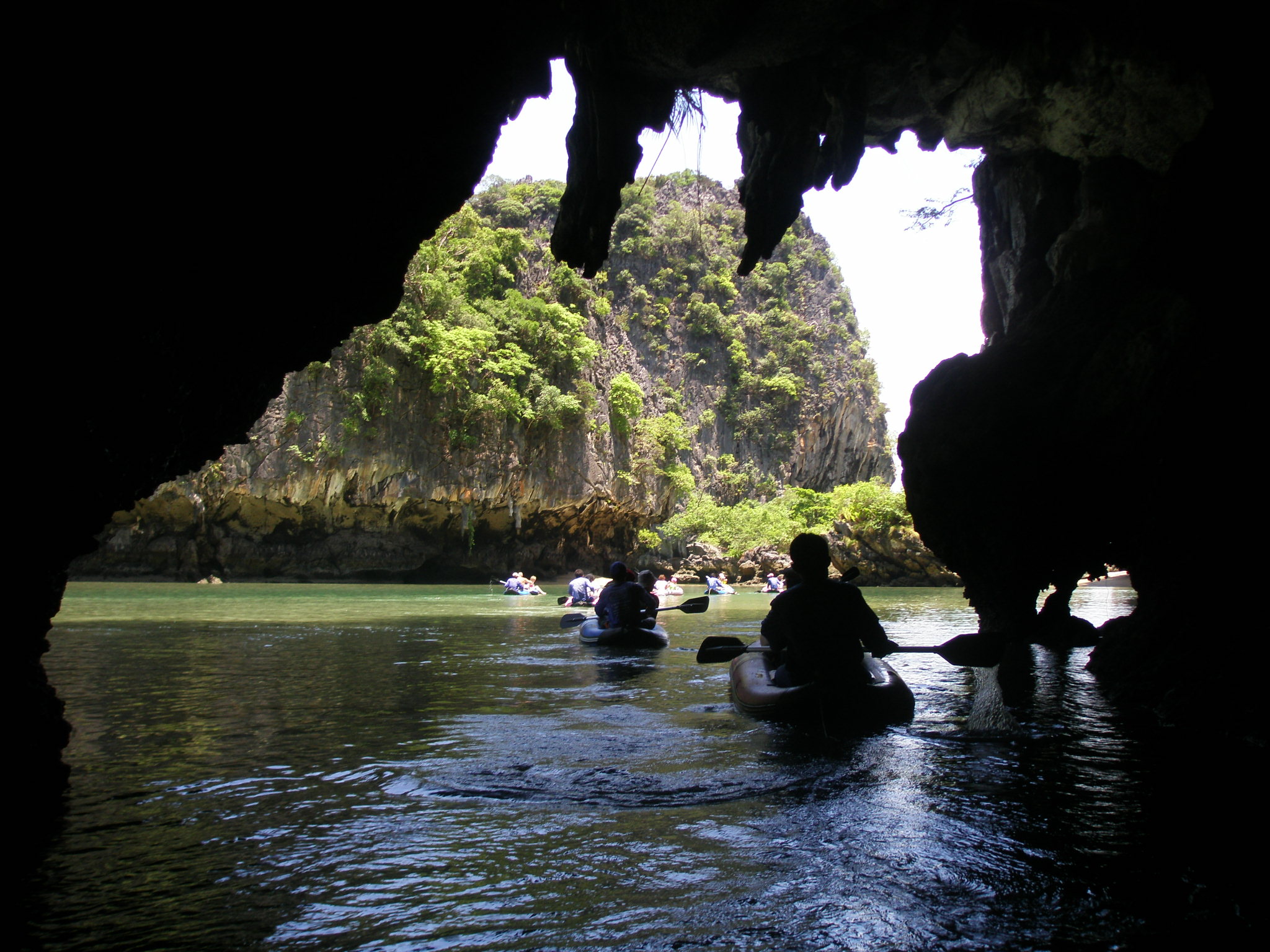 Exploring the Phang Nga Caves in a Sea Canoe.