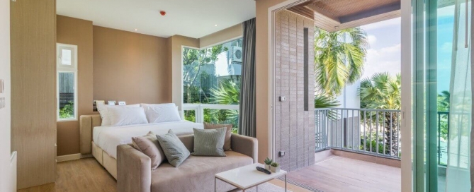 studio sea view condos along Nai Yang Beachfront, Phuket - show unit completed