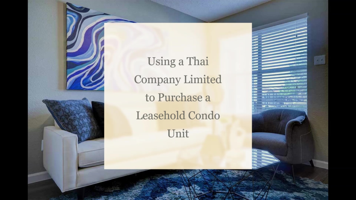 Using a Thai Company to Buy Leasehold