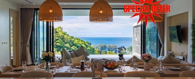 4 Bedroom Foreign Freehold Condo Pool Villa with Views of the Sea for Sale in Kamala, Phuket