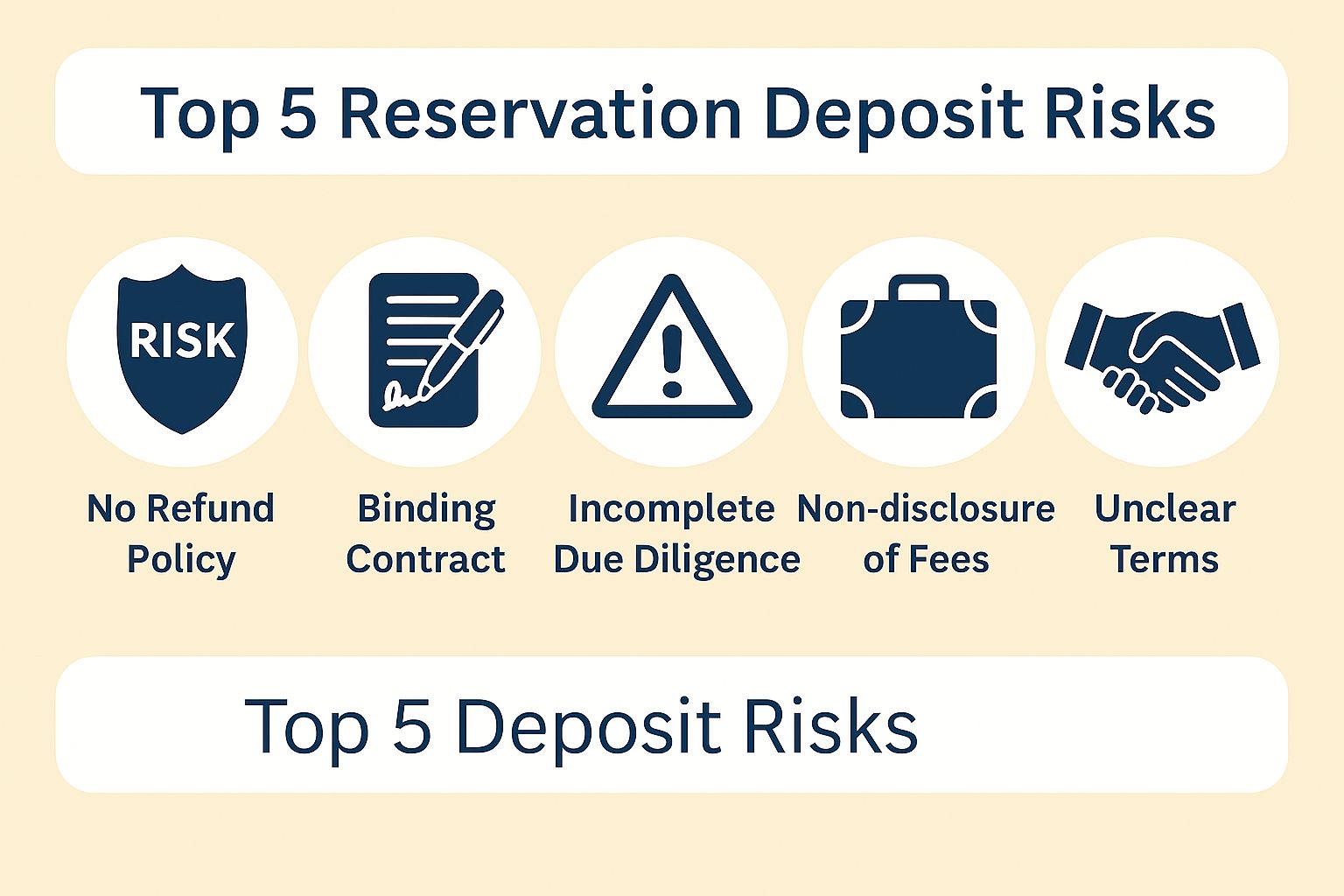 Inforgraphics explaning the different reservation deposit risks. 