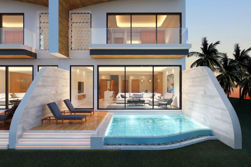 2 Schlafzimmer Reihenhaus Pool Villa zum Verkauf in der Nähe von Rawai Beach, Phuket