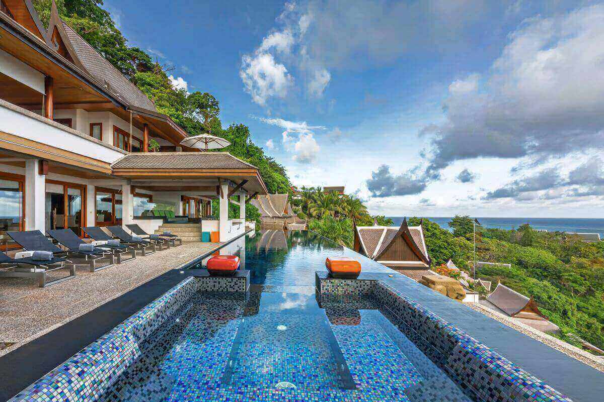 5卧室豪华全景海景泳池别墅出租靠近苏林海滩，普吉岛