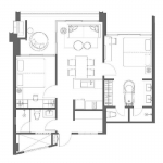 2-bedroom fully furnished sea view condo Soi Saiyuan, Rawai, Phuket floor plan PSC-RAW-376