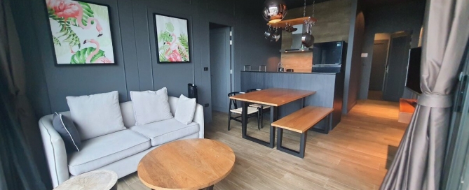 2-bedroom fully furnished sea view condo Soi Saiyuan, Rawai, Phuket open plan living area PSC-RAW-376