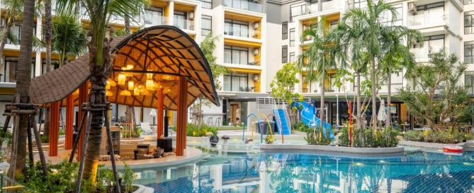 Studio condos in a Resort Community along Nai Thon Beachfront - exterior view