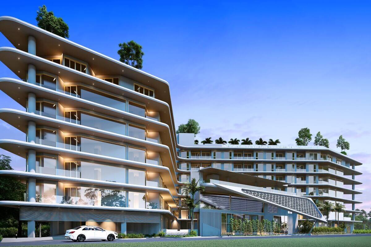 1-2 bedroom condos with 5-star hotel license near Nai Harn Beach, Phuket exterior shot PSC-NAH-485