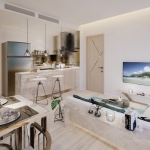 1-2 bedroom condos with 5-star hotel license near Nai Harn Beach, Phuket 2 bedroom open plan living area PSC-NAH-485