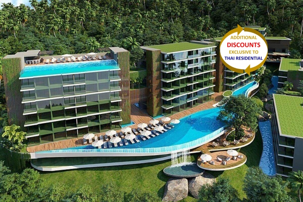 普吉岛拉扬海滩附近的Studio Resort Condo带酒店出售的公寓