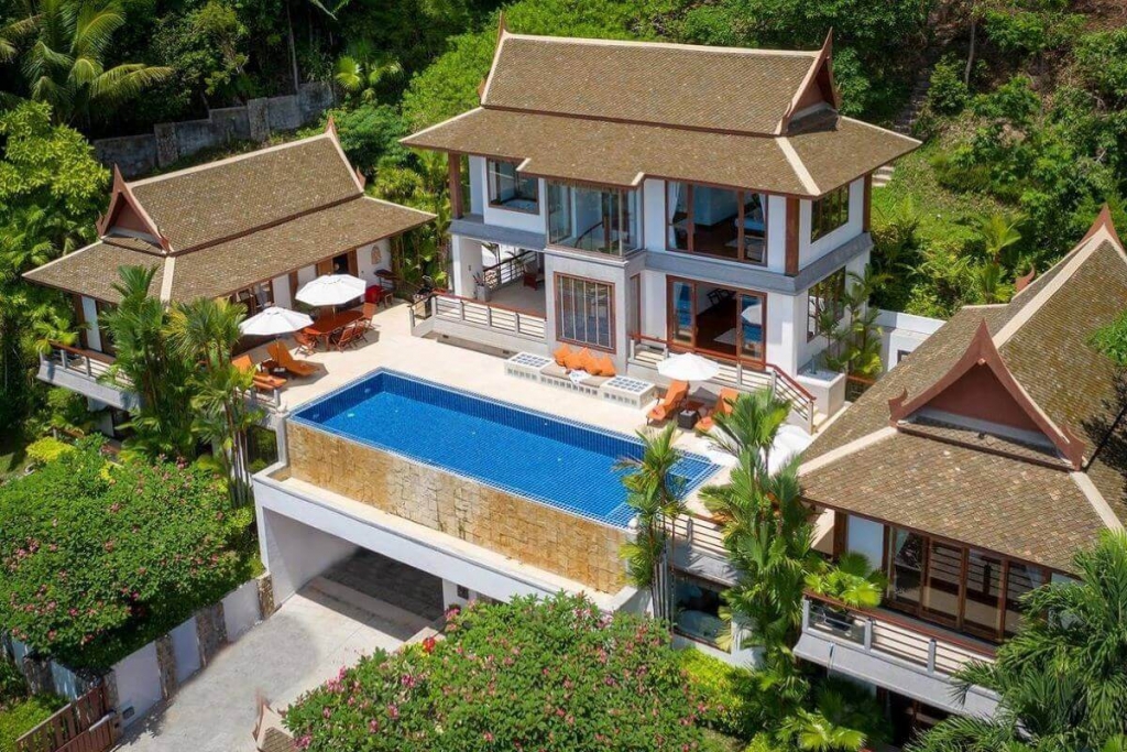 4 Bedroom Sea View Thai Pavilion Style Pool Villa for Sale at Ayara Hilltops near Surin Beach, Phuket