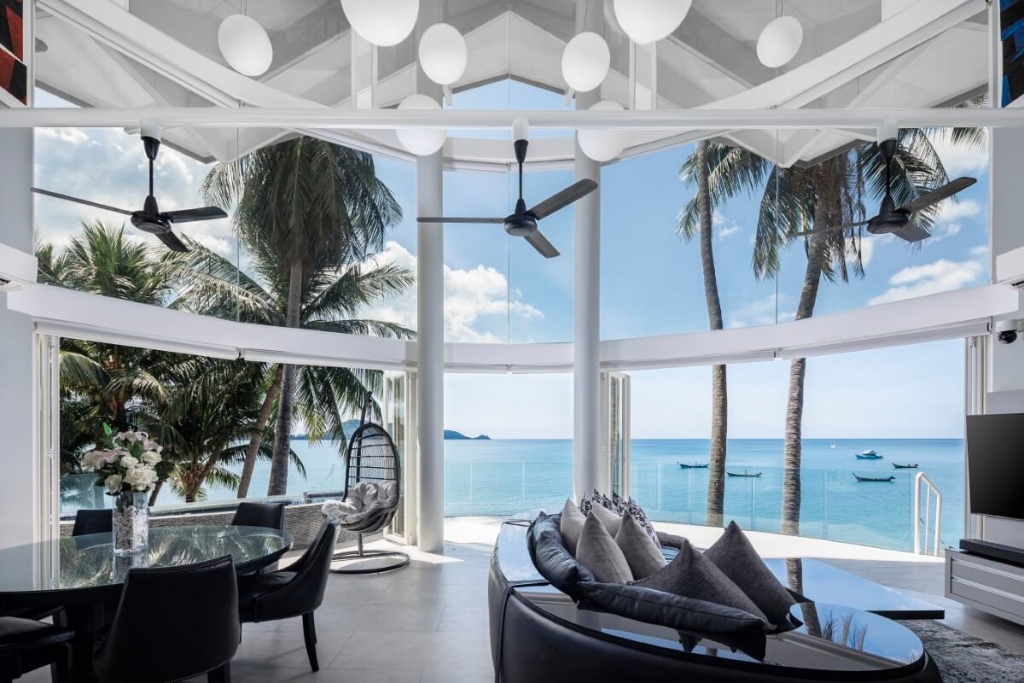 4 Bedroom Stylish Oceanfront Pool Villa for Sale Steps to Kalim Beach, Phuket