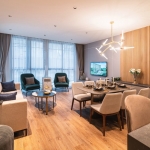 2-3 bedroom eco-friendly resort condos 900m Layan Beach, Phuket - open-plan living, dining and kitchen area