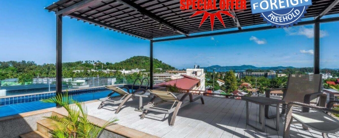 Condo 3 chambre avec vue sur la mer en pleine propriété étrangère à vendre près de Surin Beach, Phuket