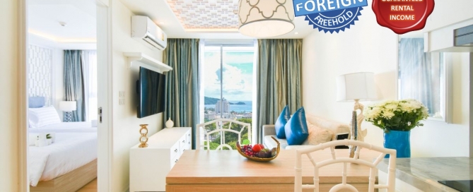 普吉岛芭东海滩附近的一卧室海景外国永久业权公寓出售