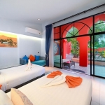 24-Bedroom Boutique Villa & Hotel Resort in Thalang, Phuket twin bedroom overlooking poolside terrace PSR-THA-642