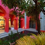 24-Bedroom Boutique Villa & Hotel Resort in Thalang, Phuket poolside terrace with red arches PSR-THA-642
