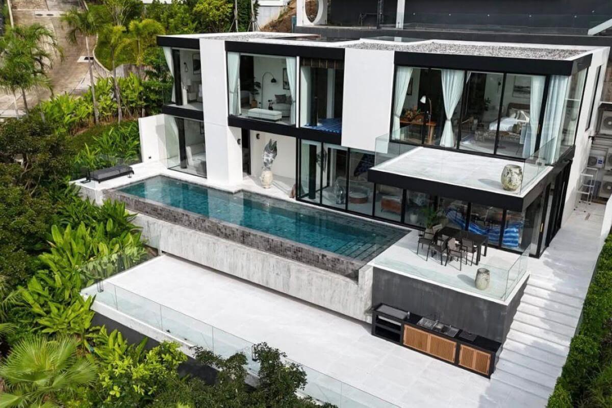 3-bedroom sea view pool villa near Layan Beach, Phuket exterior view PSV-LAY-632