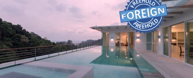 4 Bedroom Sea View Foreign Freehold Penthouse Condo with Private Pool for Sale at Kamala Falls, Phuket