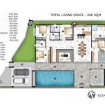 4 Bedroom Brand New Modern Family Pool Villa for Sale in Rawai, Phuket Floorplan Layout