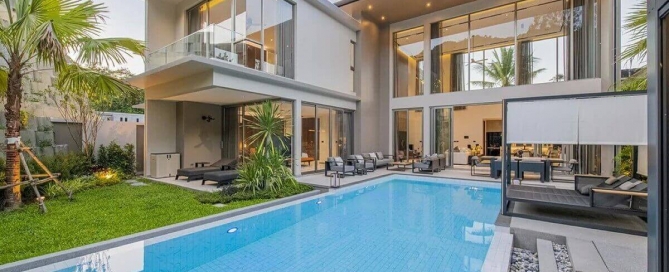 3-4 bedroom lakeside pool villas for sale in Soi Bang Tao, Cherng Talay, Phuket exterior shot PSV-CHE-883