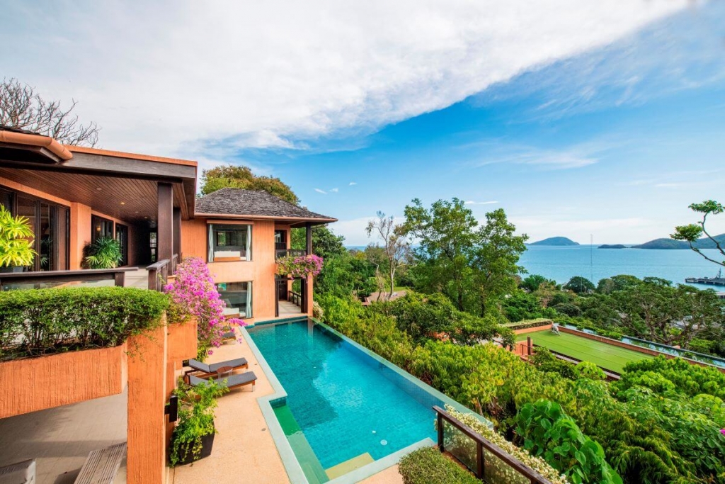 4-Schlafzimmer-Meerblick-Markenhotel-Luxus-Poolvilla zum Verkauf in Sri Panwa, Phuket