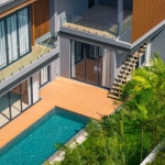 4-bedroom pool villas in the Laguna Area, Cherng Talay, Phuket 2 aerial view of pool and garden PSV-CHE-902