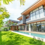 4-bedroom pool villas in the Laguna Area, Cherng Talay, Phuket exterior shot of villa with pool and garden PSV-CHE-902