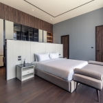 4-bedroom pool villas in the Laguna Area, Cherng Talay, Phuket bedroom with oakwood panels and floors PSV-CHE-902