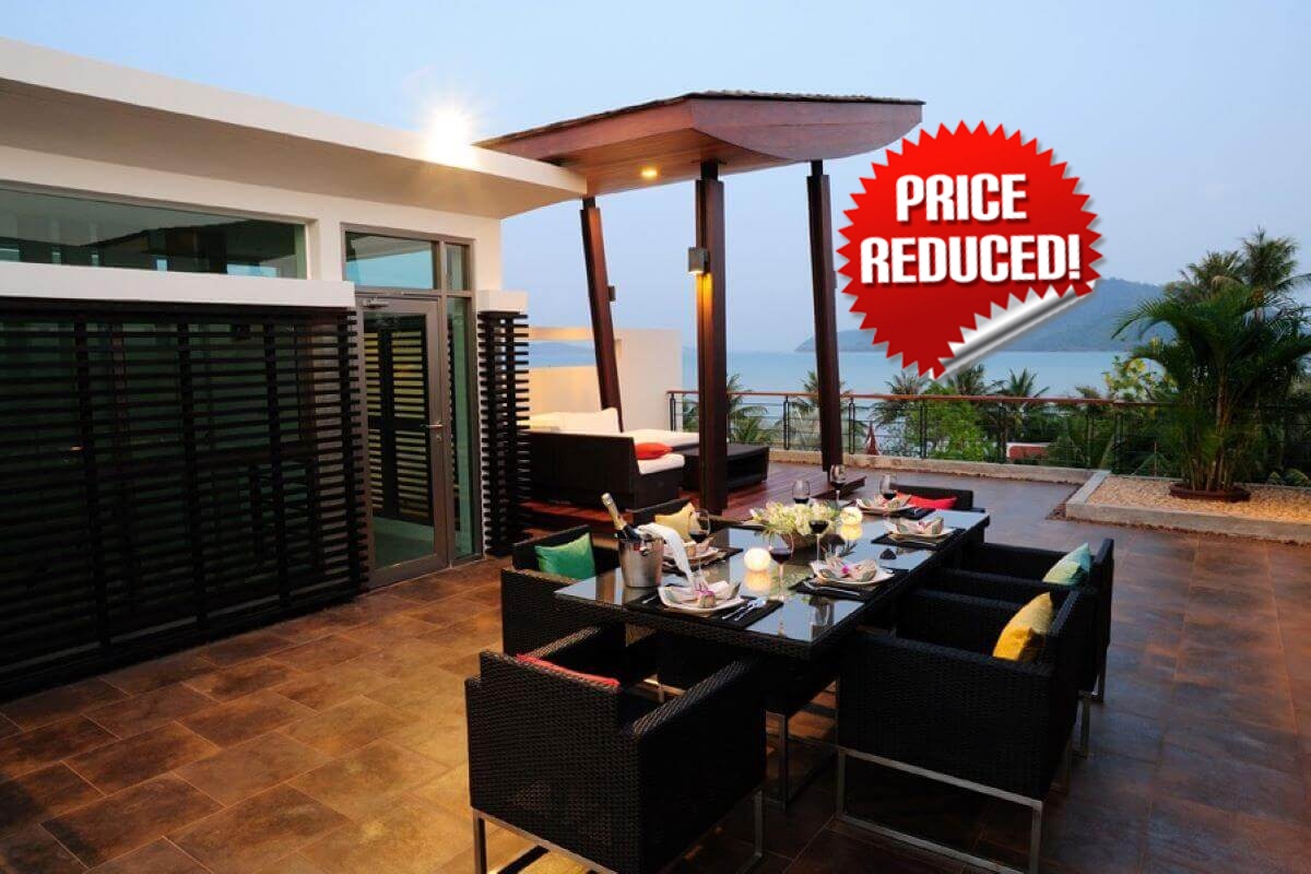Villa semi-indipendente con piscina con vista mare con 3 camere da letto in vendita dal proprietario a Eva Beach a Rawai, Phuket