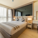 1-bedroom resort condos for sale in the Laguna area near Bang Tao Beach, Phuket bedroom with curtains PSC-BAN-976