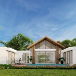 3-bedroom pool villa in the Laguna Area in Cherng Talay, Phuket exterior view of villa with pool and garden PSV-CHE-973