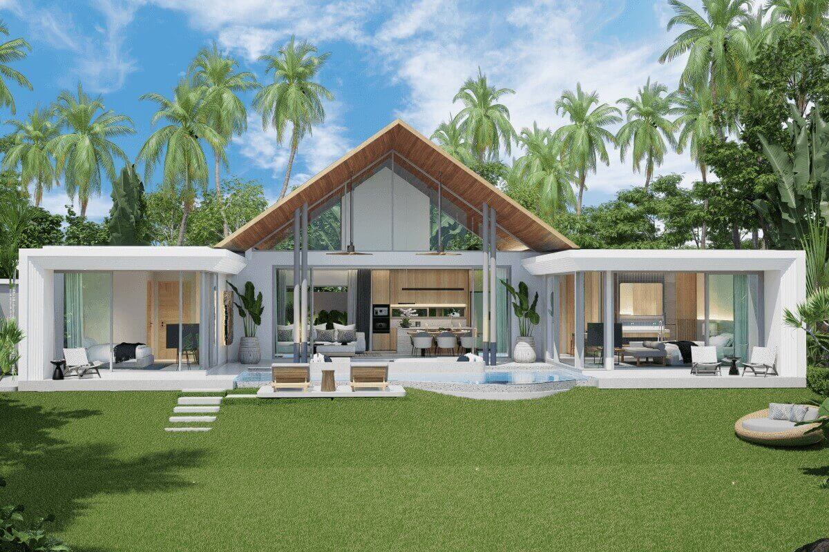 Moderne Poolvilla mit 3 Schlafzimmern zum Verkauf in Soi Pasak in Cherng Talay, Phuket