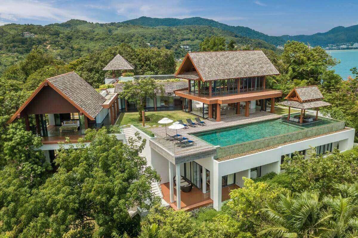 5 Bedroom Newly Renovated Luxury Oceanfron Pool Villa with 360' Views for Sale Kamala Headland in Phuket