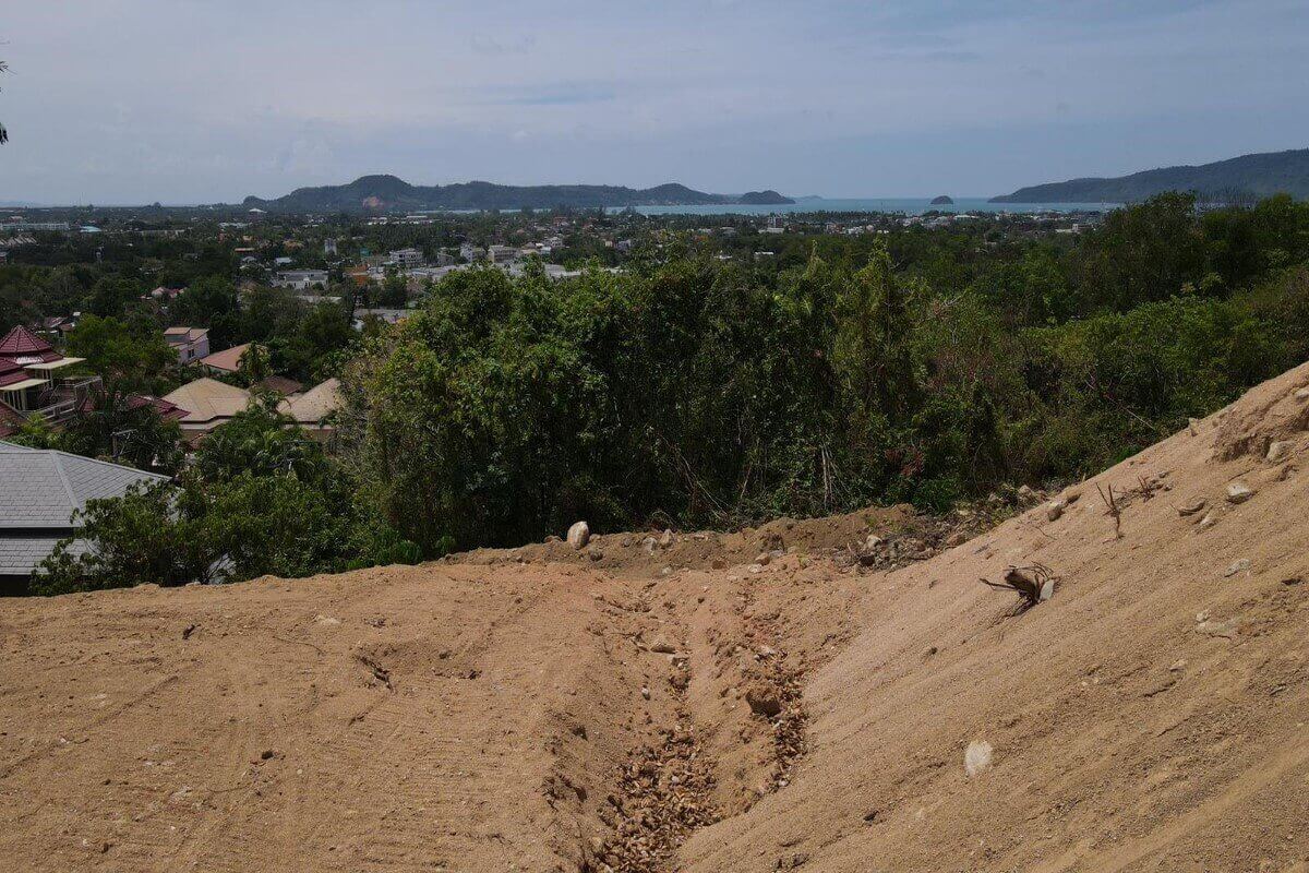 1,068 Sqm Stunning Sea View Land Plots for Sale by Owner 10 Minutes to BCIS in Chalong, Phuket