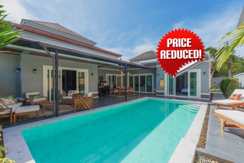 Villa moderna con piscina di ispirazione balinese con 3 camere da letto in vendita dal proprietario a Soi Pattana a Rawai, Phuket