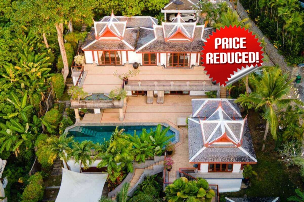 4 Bedroom Sea View Thai Style Luxury Pool Villa for Sale at Ayara Walk to Surin Beach, Phuket