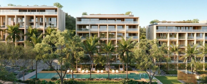 3-4 bedroom condos and penthouses near Layan Beach, Phuket exterior view of condo development PSC-LAY-1038