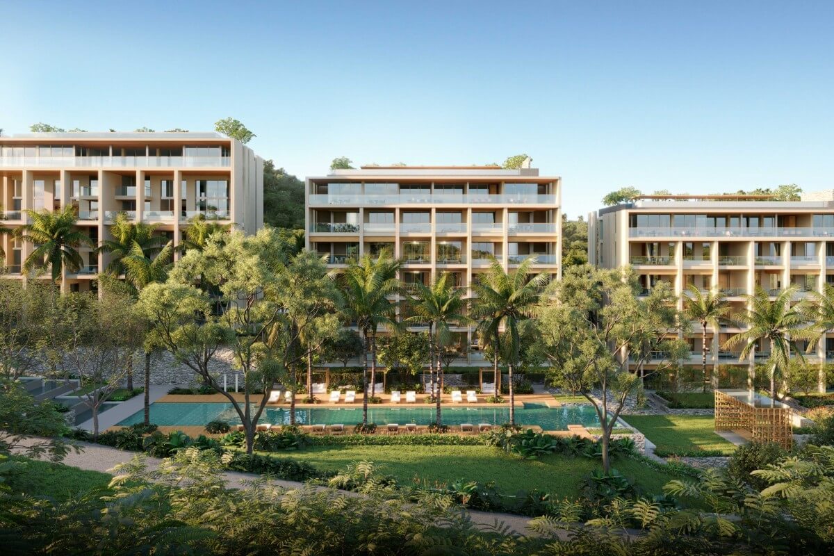 3-4 bedroom condos and penthouses near Layan Beach, Phuket exterior view of condo development PSC-LAY-1038