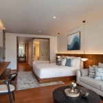 3-4 bedroom condos and penthouses near Layan Beach, Phuket bedroom with wooden flooring and ensuite bathroom PSC-LAY-1038