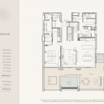 3-4 bedroom condos and penthouses near Layan Beach, Phuket 3 bedroom duplex ground level floorplan PSC-LAY-1038