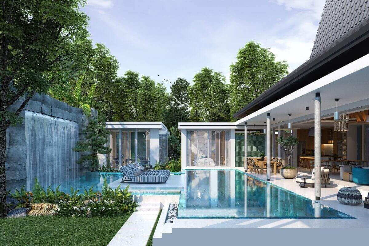 3-6 Bedrooms Luxury Pool Villas for Sale in Bang Jo near Headstart International School in Cherng Talay, Phuket