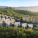 3-4 bedroom pool villas in the 5-Star Layan Bay area, Phuket aerial view development with condos and villas PSV-LAY-1041