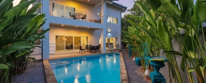 4-bedroom standalone pool villa near Rawai Beach, Phuket exterior shot with pool PSV -RAW-1040