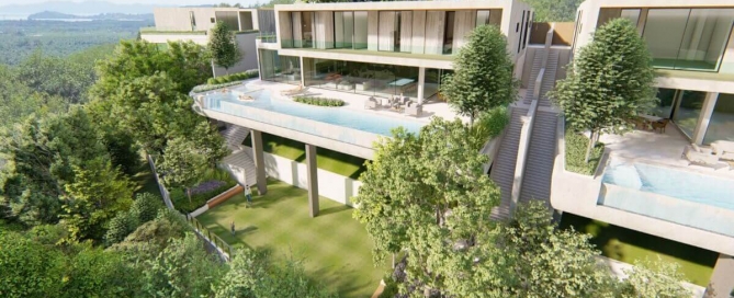 4-5 Bedroom Sea View Contemporary Luxury Hilltop Pool Villas for Sale in Thalang, Phuket