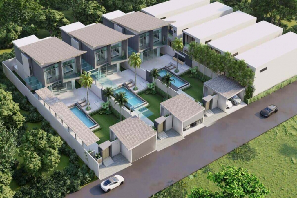 Moderne Poolvilla mit 3 Schlafzimmern im Bau zum Verkauf in der Nähe von Rawai Beach, Phuket