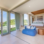 3-6 bedroom sea view pool villas near Layan Beach, Phuket bedroom with floor to ceiling glass walls PSV-LAY-1114