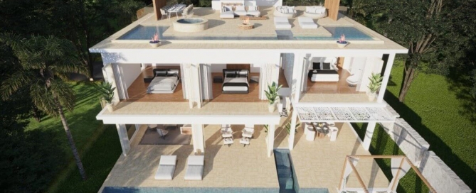3-4 Bedroom Sea or Valley View Modern Pool Villas for Sale near Layan Beach, Phuket