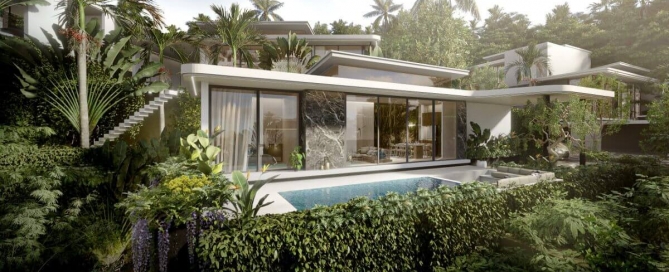 3-4 Bedroom Hillside Pool Villas for Sale near Nai Thon Beach, Phuket